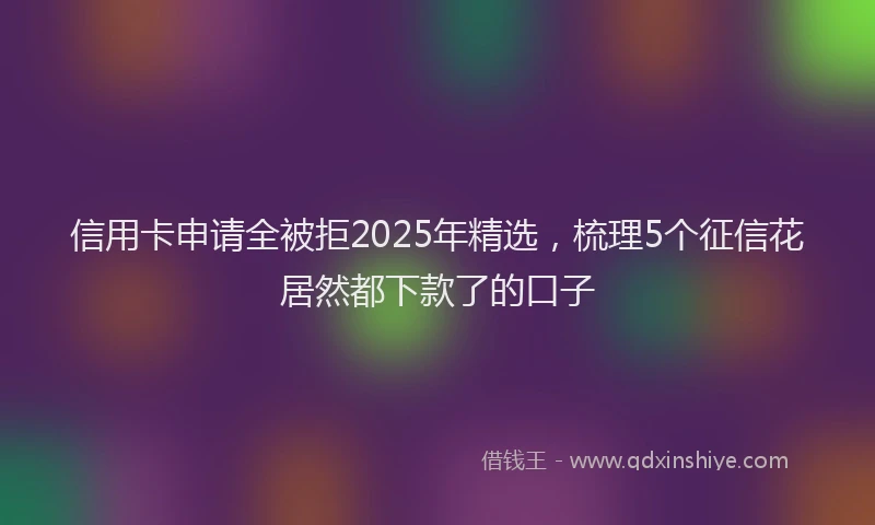 信用卡申请全被拒2025年精选，梳理5个征信花居然都下款了的口子