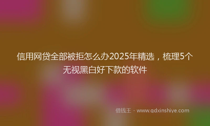 信用网贷全部被拒怎么办2025年精选，梳理5个无视黑白好下款的软件