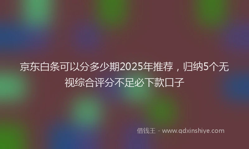 京东白条可以分多少期2025年推荐，归纳5个无视综合评分不足必下款口子