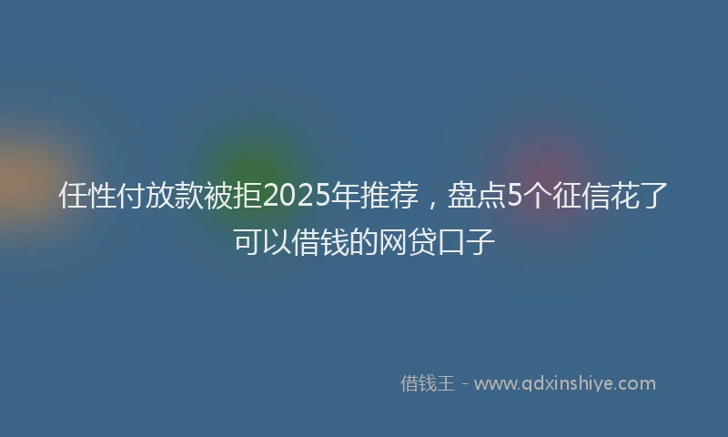 任性付放款被拒2025年推荐，盘点5个征信花了可以借钱的网贷口子