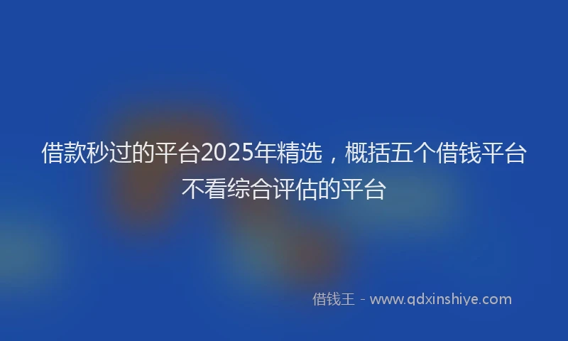 借款秒过的平台2025年精选，概括五个借钱平台不看综合评估的平台