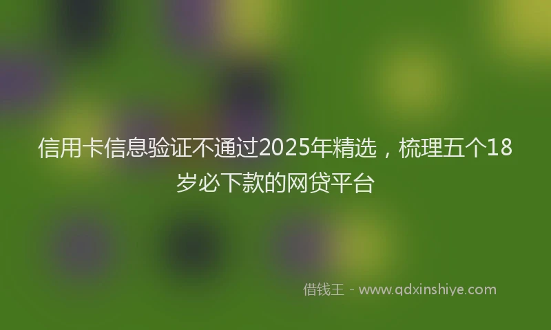 信用卡信息验证不通过2025年精选，梳理五个18岁必下款的网贷平台