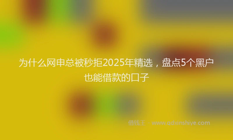 为什么网申总被秒拒2025年精选，盘点5个黑户也能借款的口子