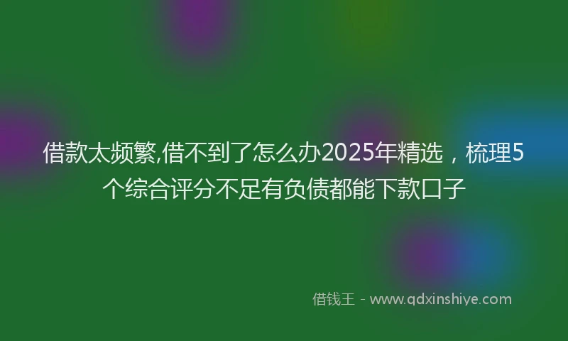 借款太频繁,借不到了怎么办2025年精选，梳理5个综合评分不足有负债都能下款口子