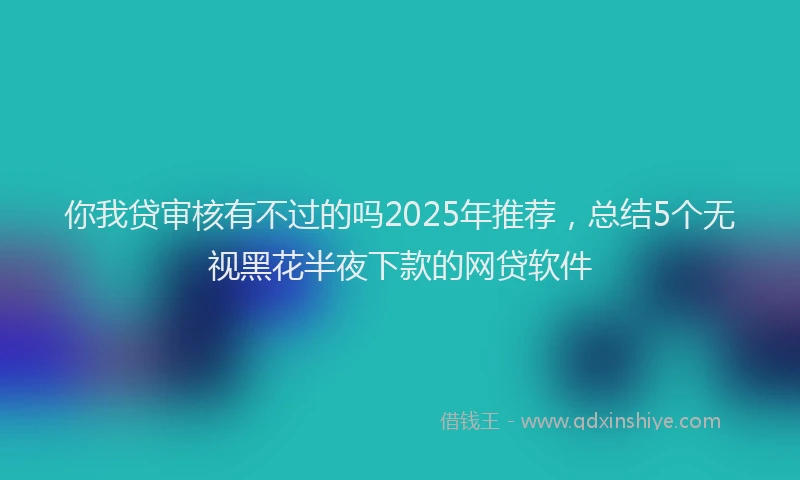 你我贷审核有不过的吗2025年推荐，总结5个无视黑花半夜下款的网贷软件