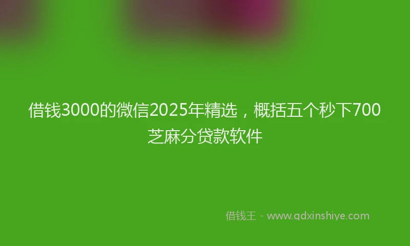 借钱3000的微信2025年精选，概括五个秒下700芝麻分贷款软件