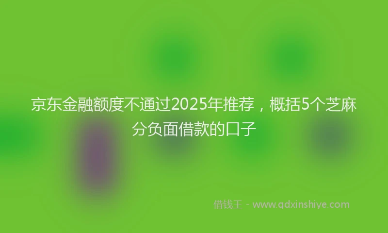 京东金融额度不通过2025年推荐，概括5个芝麻分负面借款的口子