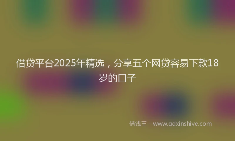 借贷平台2025年精选，分享五个网贷容易下款18岁的口子
