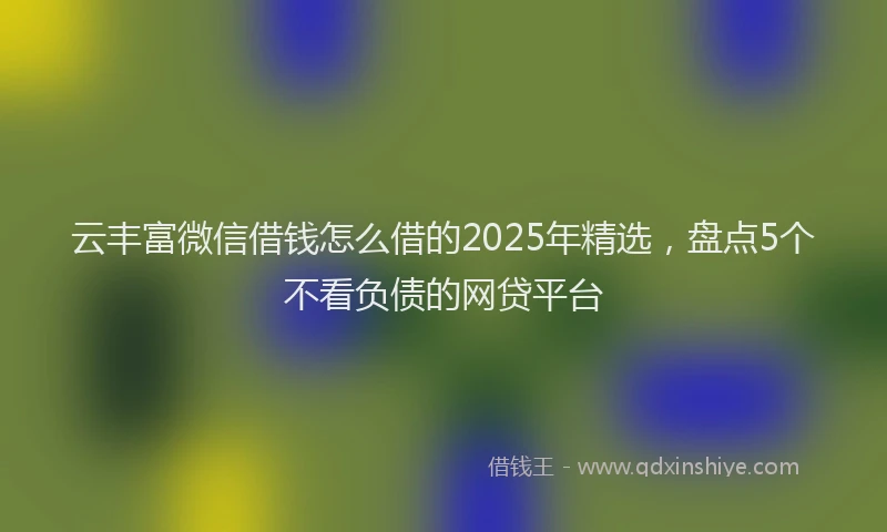 云丰富微信借钱怎么借的2025年精选，盘点5个不看负债的网贷平台