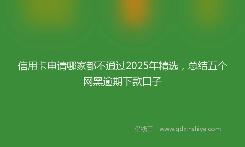 信用卡申请哪家都不通过2025年精选，总结五个网黑逾期下款口子