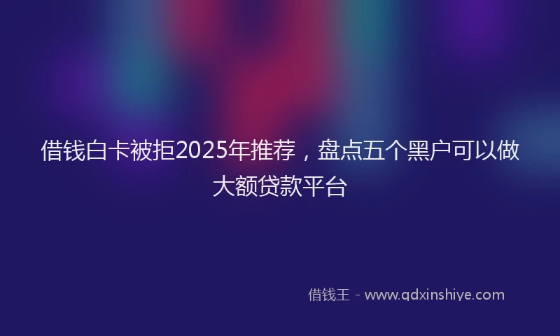 借钱白卡被拒2025年推荐，盘点五个黑户可以做大额贷款平台