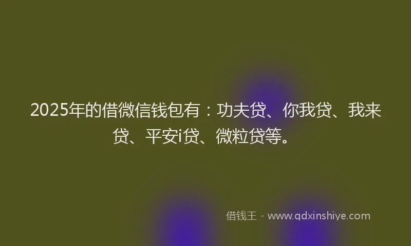 2025年的借微信钱包有：功夫贷、你我贷、我来贷、平安i贷、微粒贷等。