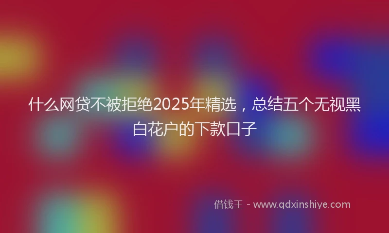 什么网贷不被拒绝2025年精选，总结五个无视黑白花户的下款口子
