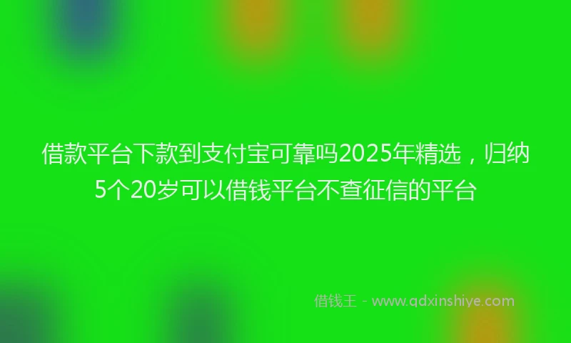 借款平台下款到支付宝可靠吗2025年精选，归纳5个20岁可以借钱平台不查征信的平台
