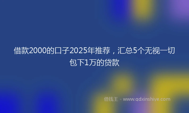 借款2000的口子2025年推荐，汇总5个无视一切包下1万的贷款