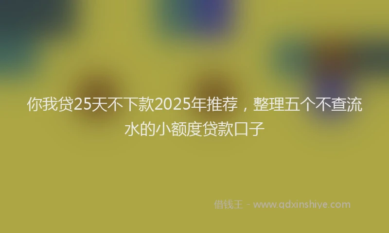 你我贷25天不下款2025年推荐，整理五个不查流水的小额度贷款口子