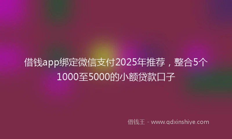 借钱app绑定微信支付2025年推荐，整合5个1000至5000的小额贷款口子