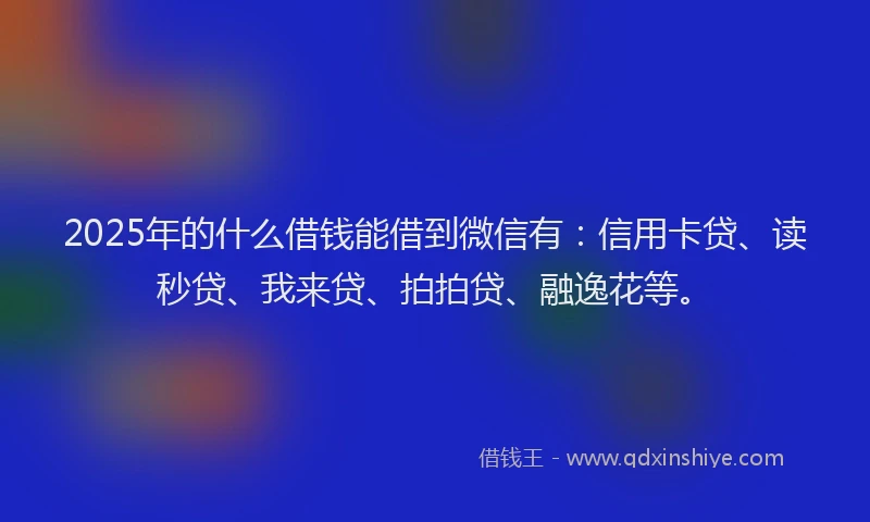 2025年的什么借钱能借到微信有：信用卡贷、读秒贷、我来贷、拍拍贷、融逸花等。