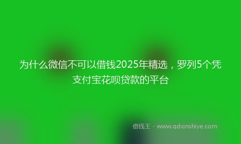 为什么微信不可以借钱2025年精选，罗列5个凭支付宝花呗贷款的平台