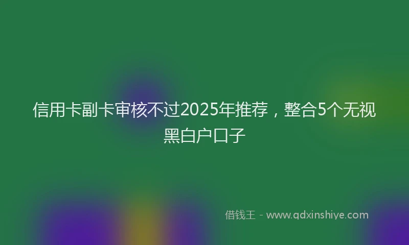 信用卡副卡审核不过2025年推荐，整合5个无视黑白户口子
