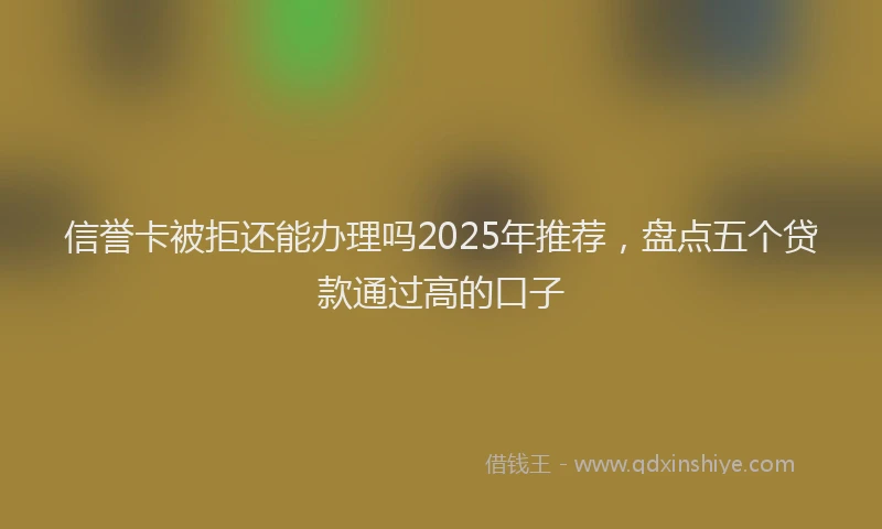 信誉卡被拒还能办理吗2025年推荐，盘点五个贷款通过高的口子