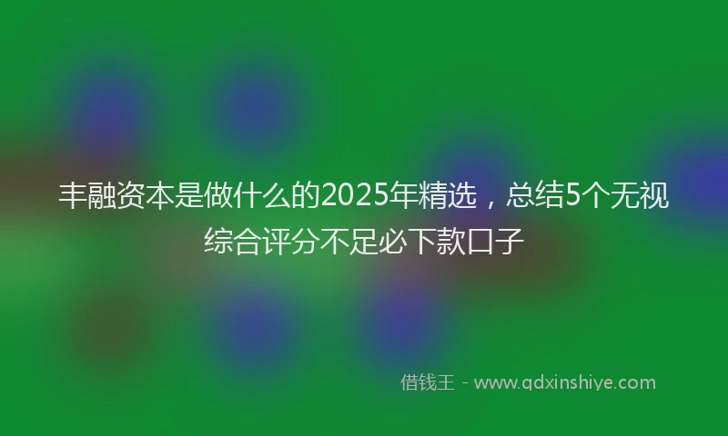 丰融资本是做什么的2025年精选，总结5个无视综合评分不足必下款口子