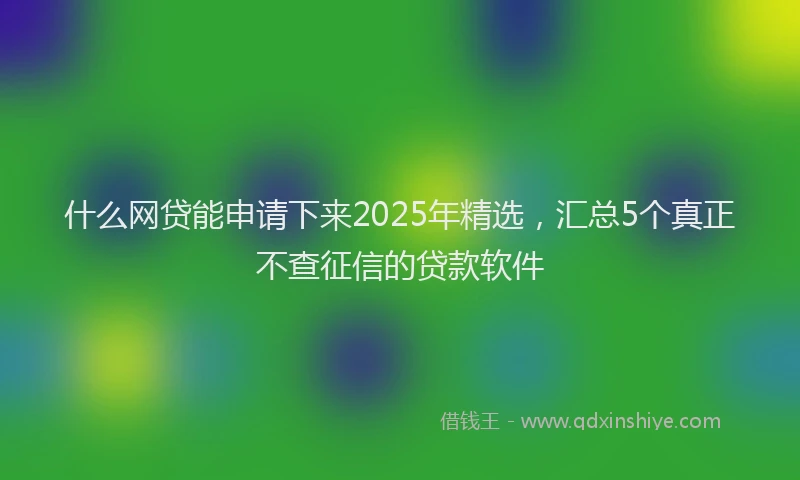 什么网贷能申请下来2025年精选，汇总5个真正不查征信的贷款软件