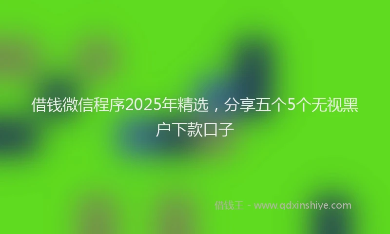 借钱微信程序2025年精选，分享五个5个无视黑户下款口子