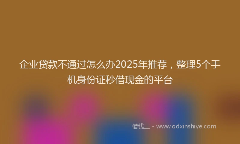 企业贷款不通过怎么办2025年推荐，整理5个手机身份证秒借现金的平台