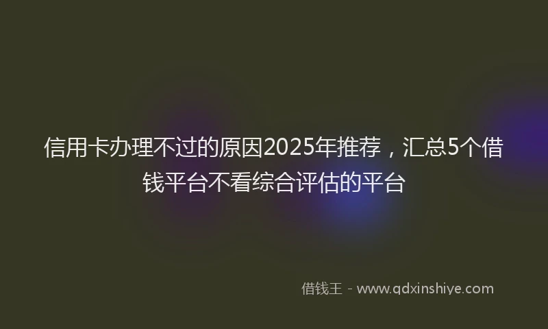 信用卡办理不过的原因2025年推荐，汇总5个借钱平台不看综合评估的平台