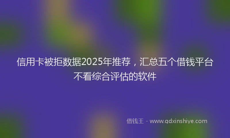 信用卡被拒数据2025年推荐，汇总五个借钱平台不看综合评估的软件