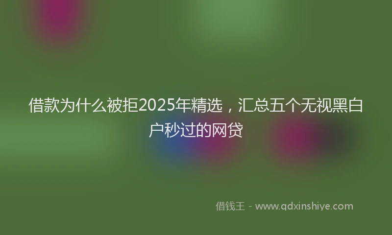 借款为什么被拒2025年精选，汇总五个无视黑白户秒过的网贷