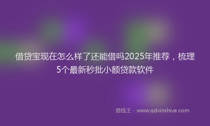 借贷宝现在怎么样了还能借吗2025年推荐，梳理5个最新秒批小额贷款软件