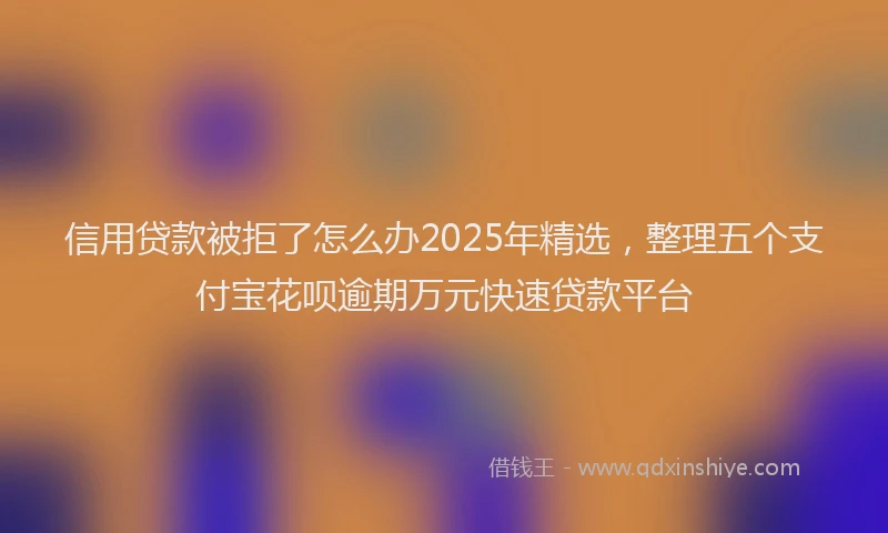 信用贷款被拒了怎么办2025年精选，整理五个支付宝花呗逾期万元快速贷款平台