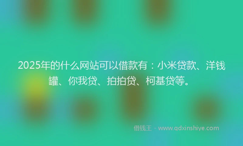 2025年的什么网站可以借款有：小米贷款、洋钱罐、你我贷、拍拍贷、柯基贷等。