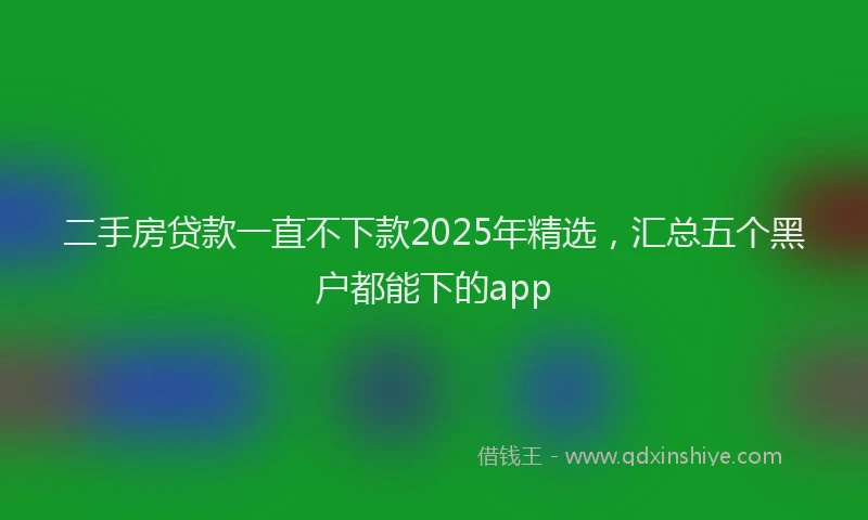二手房贷款一直不下款2025年精选，汇总五个黑户都能下的app
