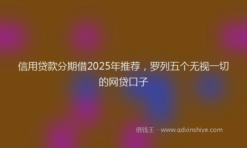 信用贷款分期借2025年推荐，罗列五个无视一切的网贷口子