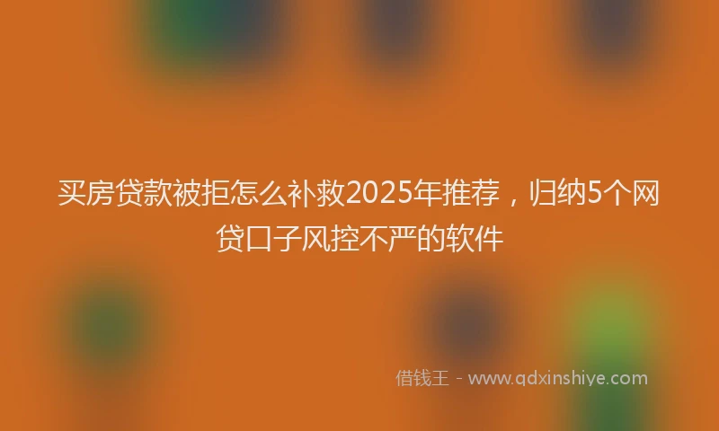 买房贷款被拒怎么补救2025年推荐，归纳5个网贷口子风控不严的软件