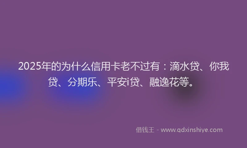 2025年的为什么信用卡老不过有：滴水贷、你我贷、分期乐、平安i贷、融逸花等。