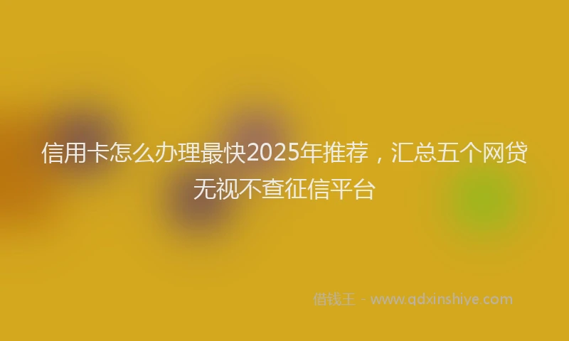 信用卡怎么办理最快2025年推荐，汇总五个网贷无视不查征信平台
