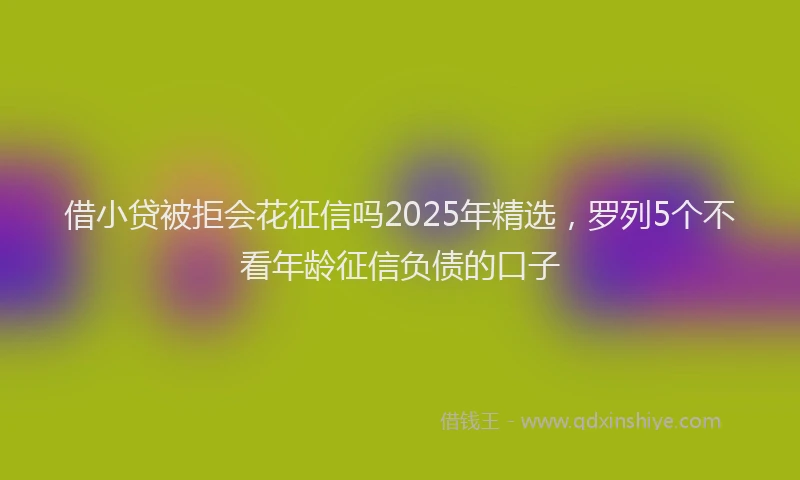 借小贷被拒会花征信吗2025年精选，罗列5个不看年龄征信负债的口子