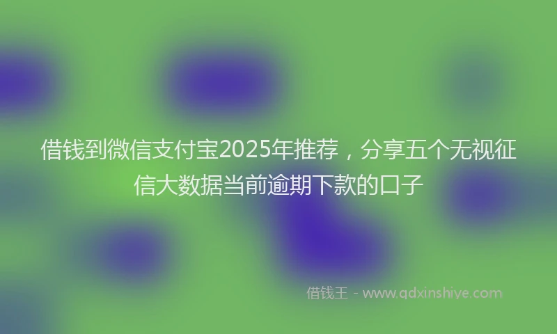借钱到微信支付宝2025年推荐，分享五个无视征信大数据当前逾期下款的口子