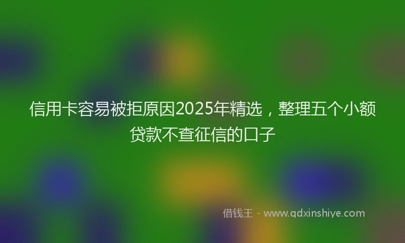 信用卡容易被拒原因2025年精选，整理五个小额贷款不查征信的口子