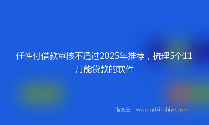 任性付借款审核不通过2025年推荐，梳理5个11月能贷款的软件