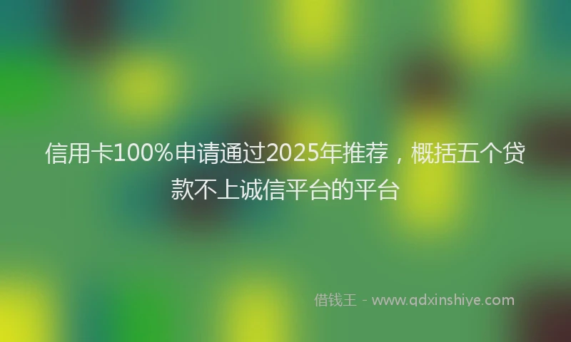 信用卡100%申请通过2025年推荐，概括五个贷款不上诚信平台的平台