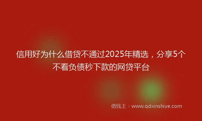 信用好为什么借贷不通过2025年精选，分享5个不看负债秒下款的网贷平台