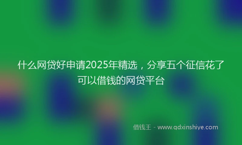 什么网贷好申请2025年精选，分享五个征信花了可以借钱的网贷平台