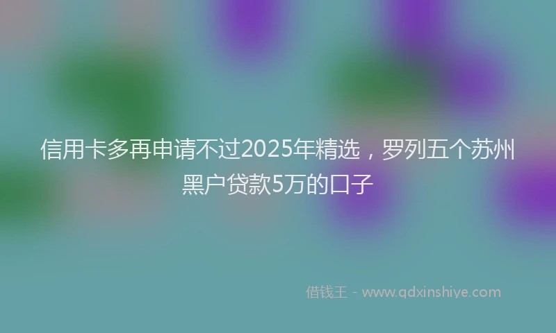 信用卡多再申请不过2025年精选，罗列五个苏州黑户贷款5万的口子