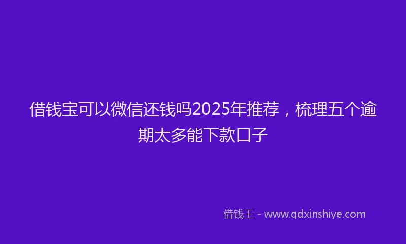 借钱宝可以微信还钱吗2025年推荐，梳理五个逾期太多能下款口子