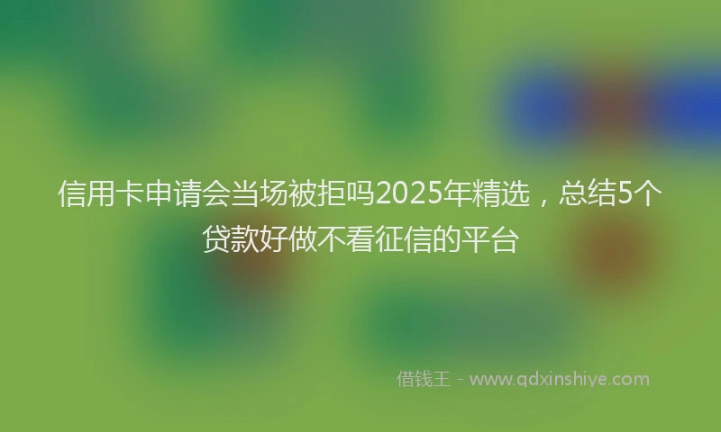 信用卡申请会当场被拒吗2025年精选，总结5个贷款好做不看征信的平台